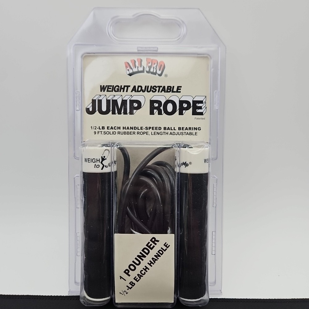 All Pro Weight Adjustable Jump Rope, 1‎ Lb Unit, 1/2lb Each Handle, 9 Ft
